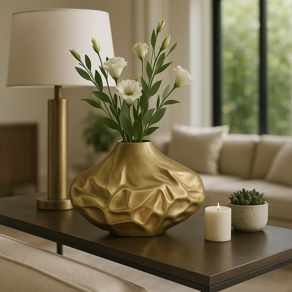 Metal Cartwright Hammered Textured Vase