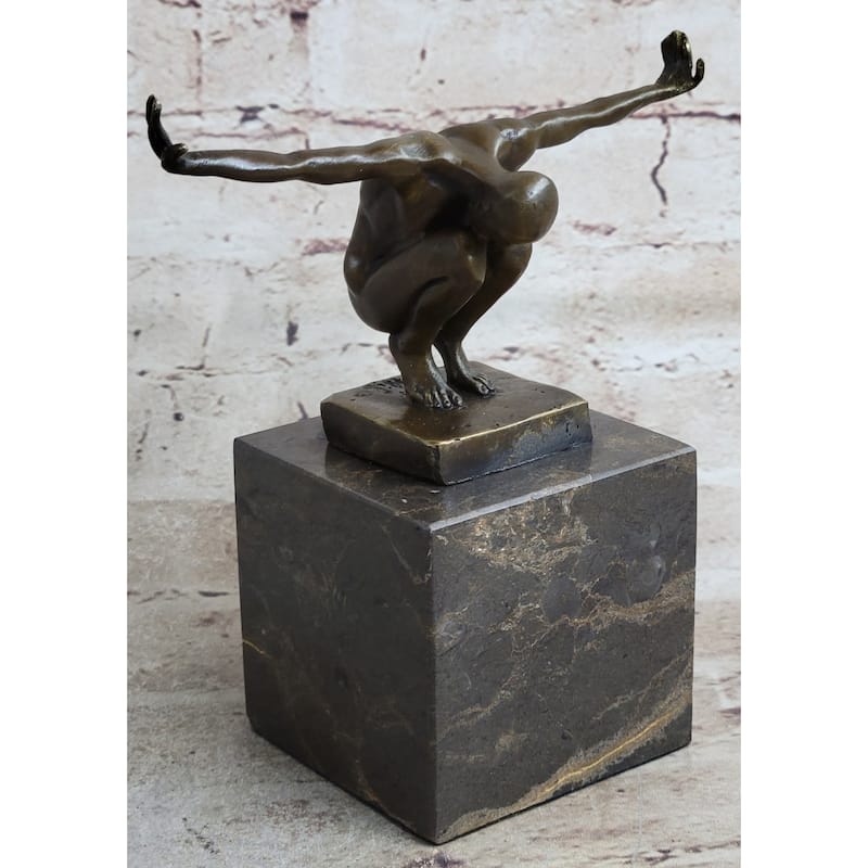 Signed Original Miguel Lopez Milo The Athlete Bronze Sculpture Figurine Figure