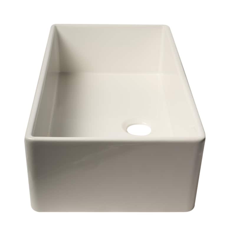 ALFI brand AB536-W White 36" Smooth Apron Single Bowl Fireclay Farm Sink