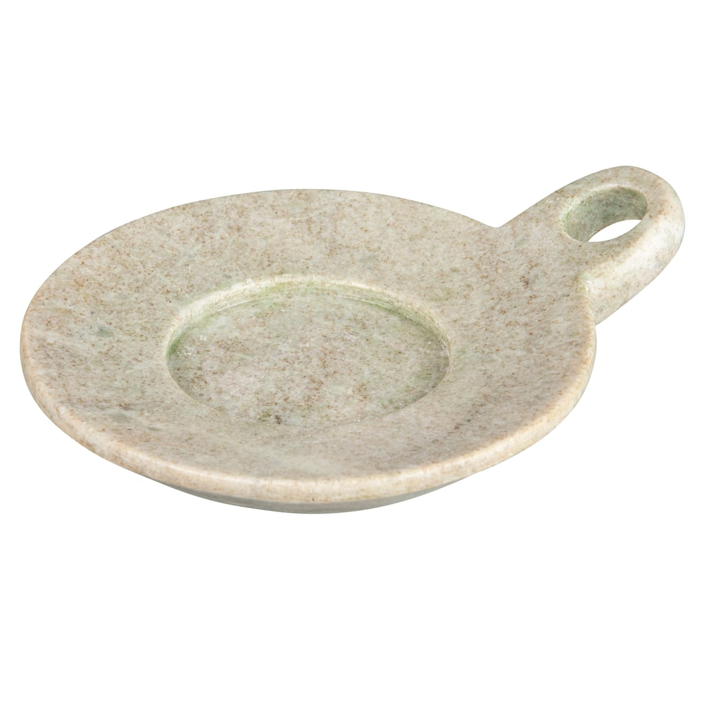 Hand-Carved Marble Dish with Handle