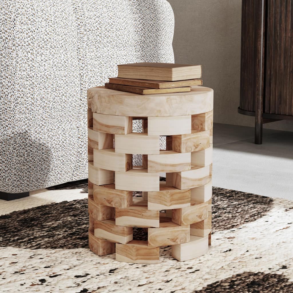 Classic Home Dacosta Teak Wood Round Accent Table