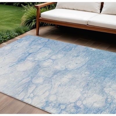 HomeRoots Abstract Transitional Rectangle Outdoor Rug