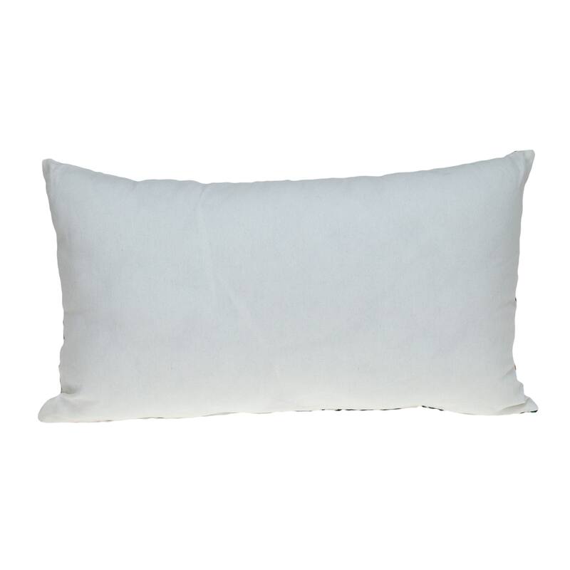Floral Bud Rectangular Cotton Throw Pillow - 24" - White and Orange