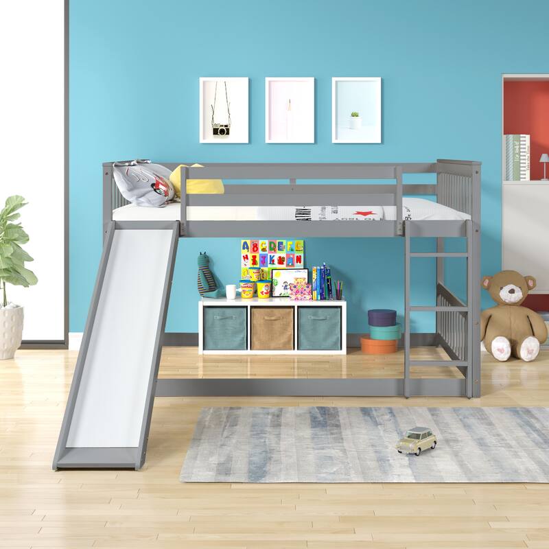 Full over Full bunk bed with Slide