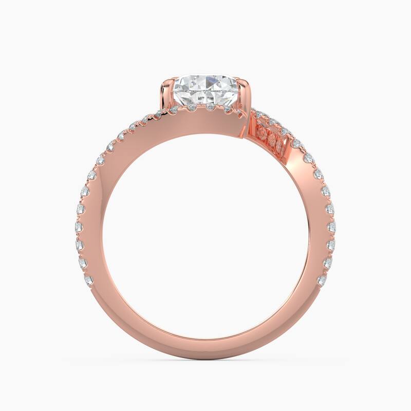 Auriya 14k Gold Pear-shaped Lab Grown Diamond Bypass Engagement Ring 1.00 to 5.00 ct. tw. (F-G, VS)
