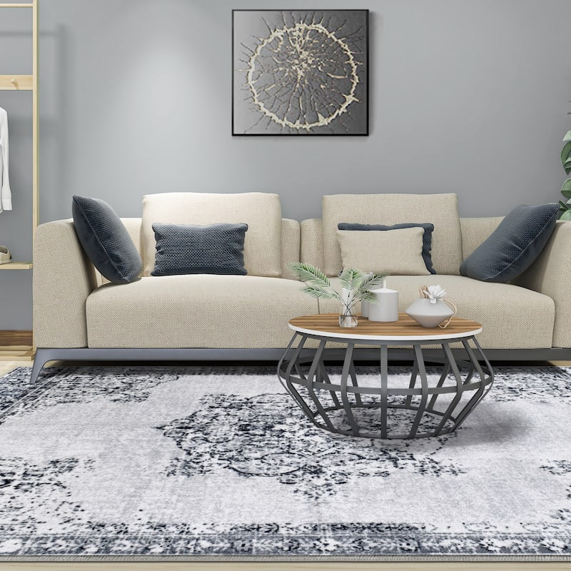 Superior Alsten Printed Non-Slip Indoor Area Rug - 8' x 10' - Grey