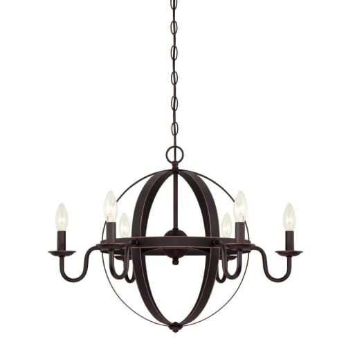 Westinghouse 6303300 Brixton 6 Light 25" Wide Single Tier Candle Style Chandelier