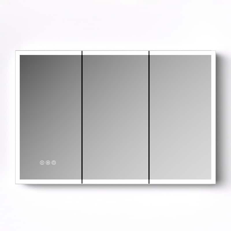 Modland 48–96 Inch LED Lighted Medicine Cabinet with Mirror, Large Bathroom Mirror Cabinet with Lights, Adjustable Shelves