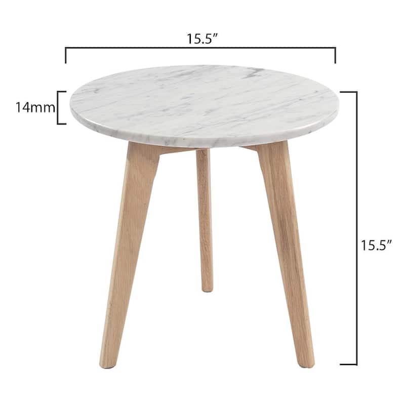 Carson Carrington Tang 15-inch Round Marble Table - 15.5"L x 15.5"W x 15.5"H