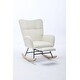 preview thumbnail 17 of 16, Modern Nursery Rocking Chair, Upholstered Glider Chair with High Backrest, Rocker Accent Armchair with Solid Wood Legs