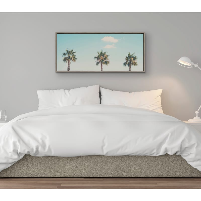 Kate and Laurel Sylvie Trio of Palm Trees Framed Canvas by Laura Evans