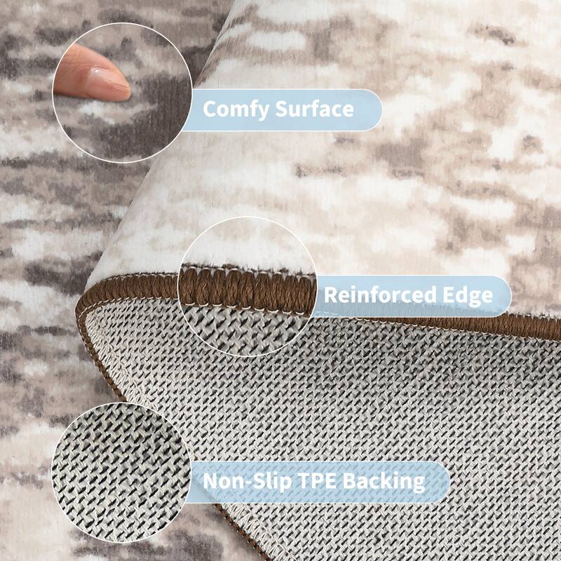 Area Rugs for Living Room Bedroom, Modern Abstract Machine Washable Rug, Low Pile Floor Carpet with Non Slip Backing