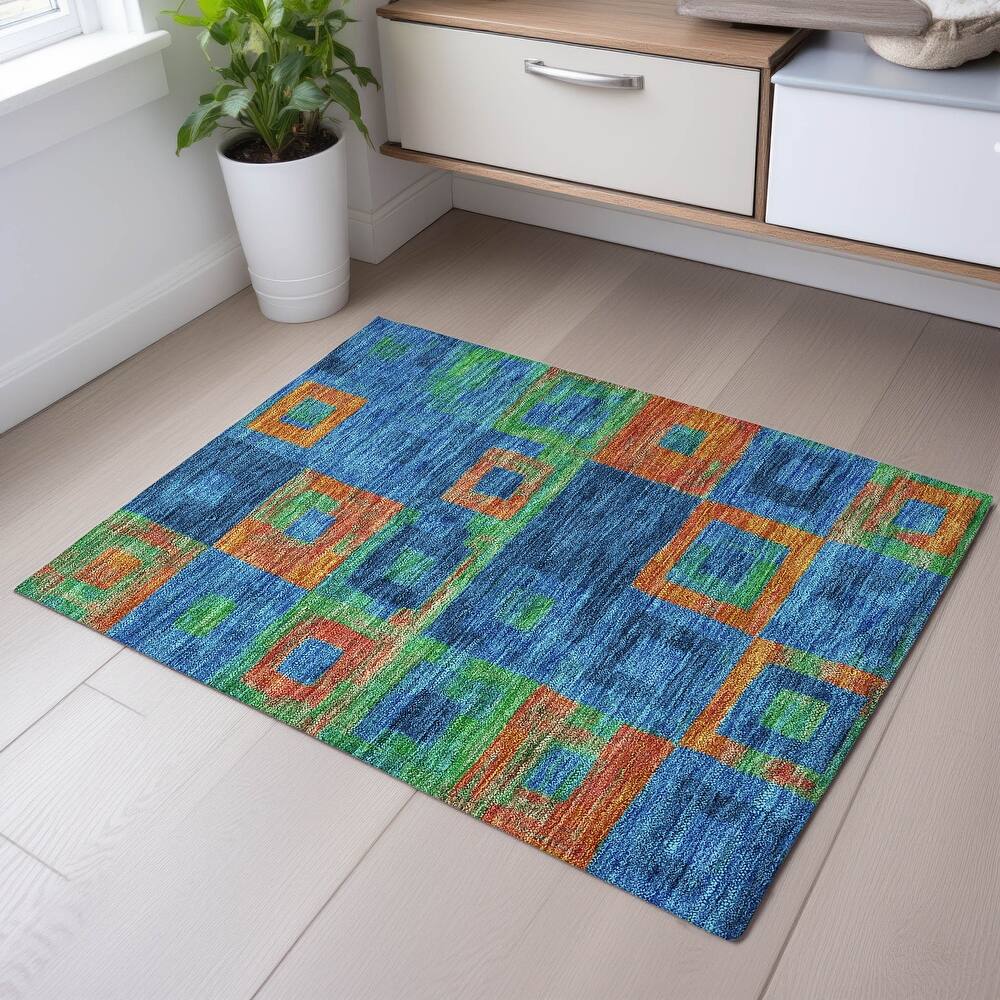 Premium Washable Super Soft Blocky Contemporary Mayfield Rug
