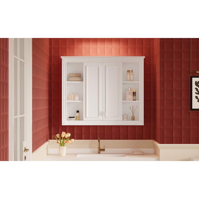 36" x 28" Medicine Cabinet, Wall Mounted Bathroom Storage Cabinet, with 1 Adjustable Shelf, Wall-Mounted Medicine Cabinet