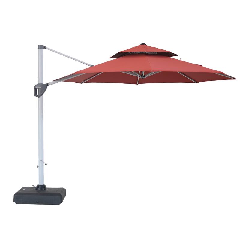 Clihome 11ft Patio Cantilever Octagonal Outdoor Umbrella With Umbrella Cover