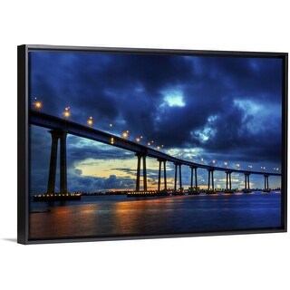 Shop Coronado Bridge Sunset Black Float Frame Canvas Art