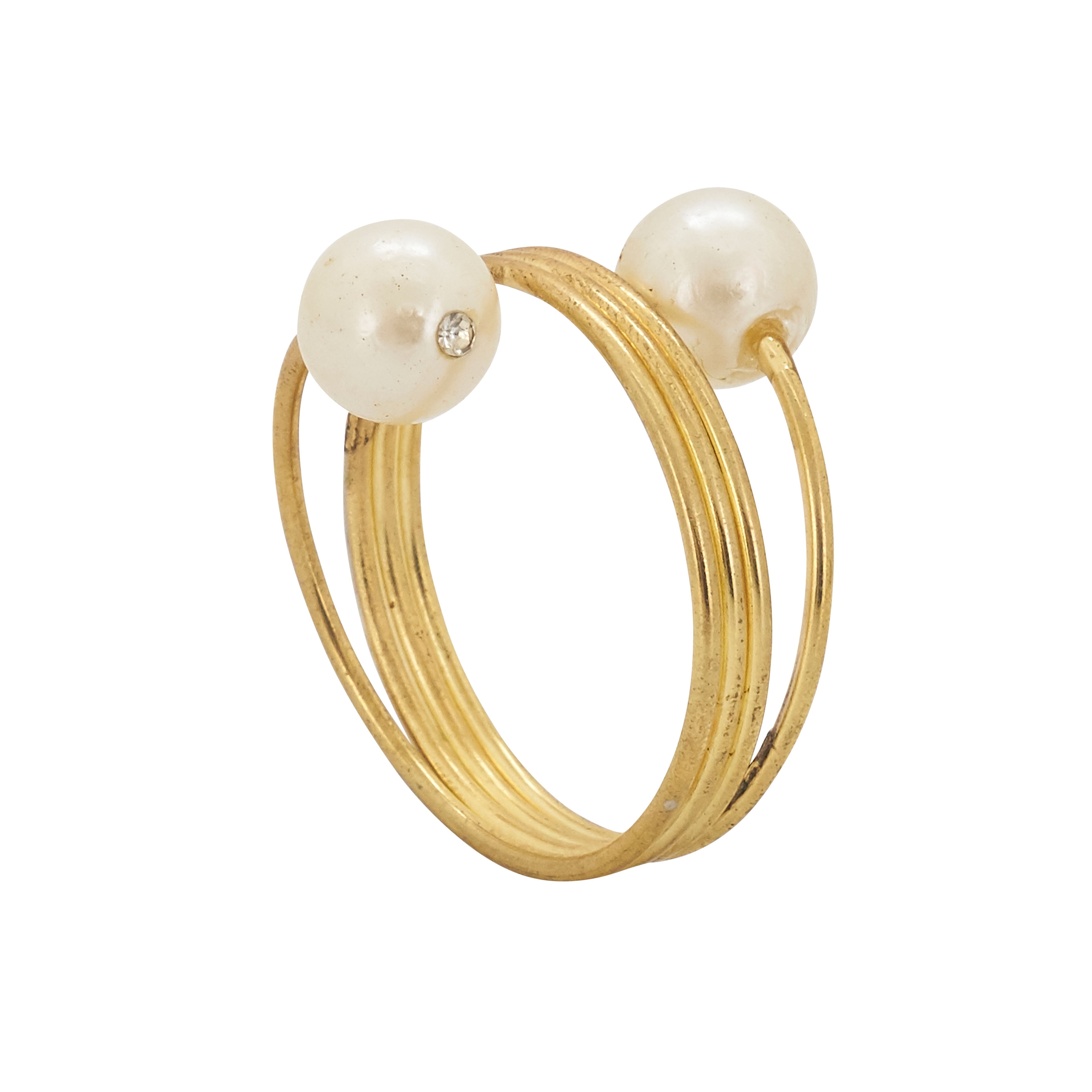 Napkin Rings With Double Pearl Design (Set of 4)