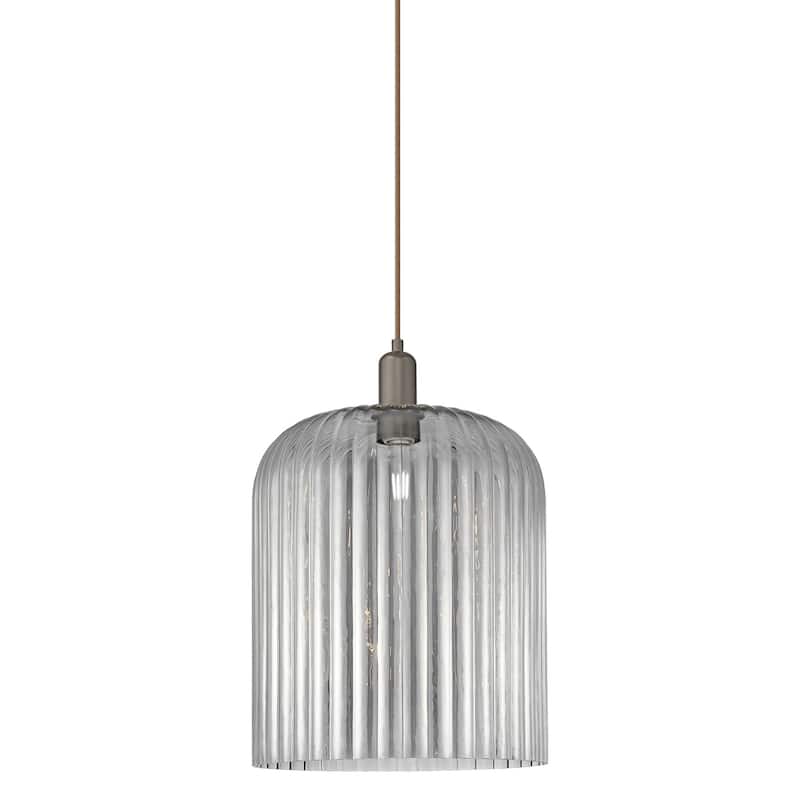Innovations Lighting 716-1P-18-12 Bridal Veil Pendant Bridal Veil 12" - Oil Rubbed Bronze / Light Smoke