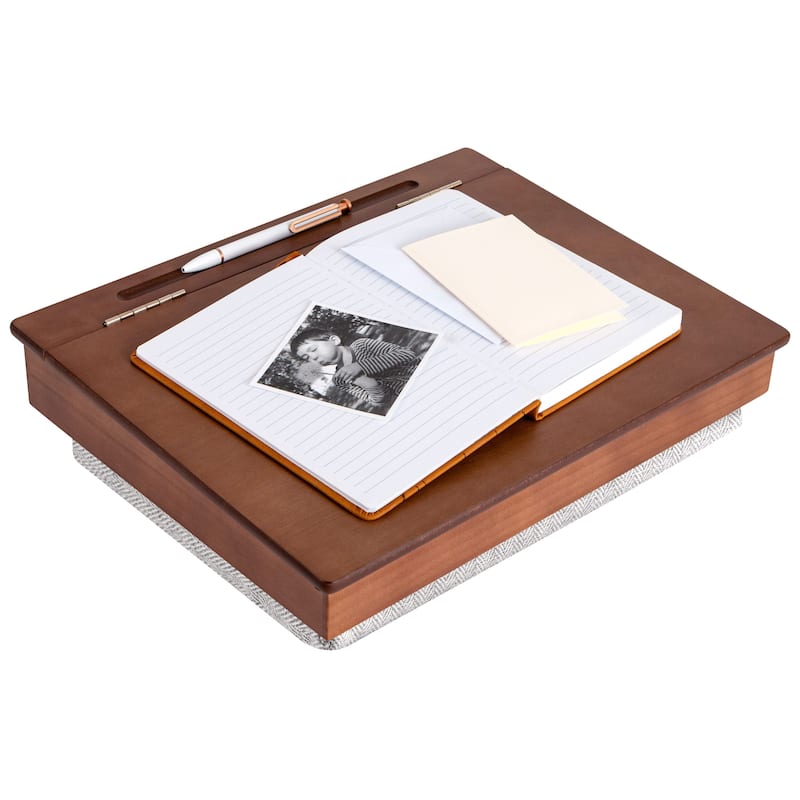 LapGear Schoolhouse Lap Desk with storage - Java Basswood