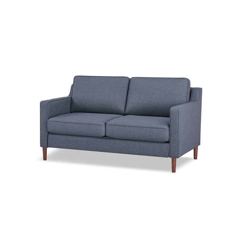 Artdeco Home - Sedona Modern Loveseat Sofa, Faux Linen / Vegan Leather Couch