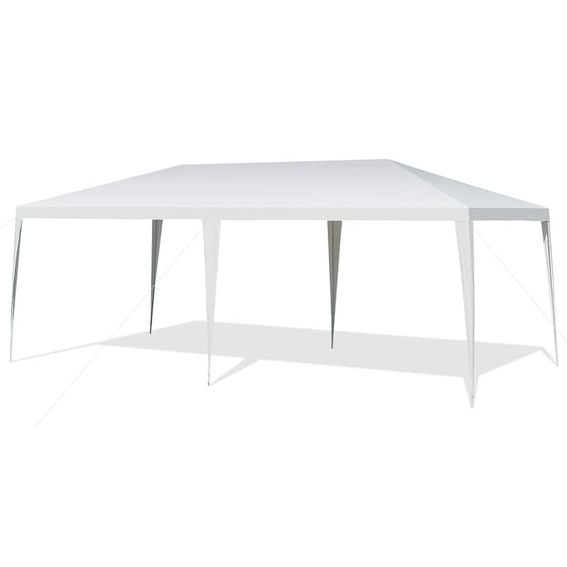 White Outdoor Canopy Tent and Shelter Pavilion - 10 x 20 Feet - White
