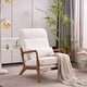 preview thumbnail 15 of 105, High Back Solid Wood Armrest Backrest Leisure Chair Accent Chair White-Faux Sherpa