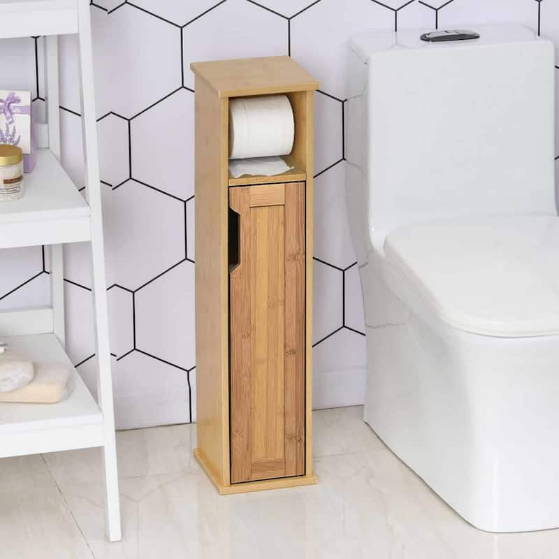 Toilet Paper Storage Cabinet with Dispenser Toilet Organizer - 7.2'L x 7.2"W x 29.9"H
