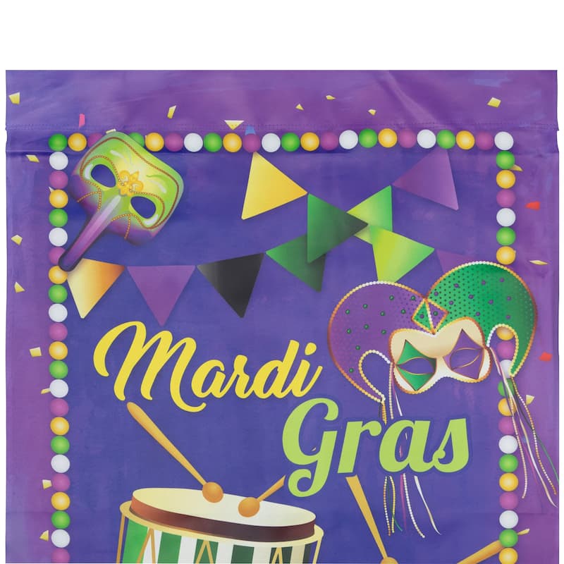 Carnival Masks and Drums "Mardi Gras" Outdoor Flag - 40" x 28"