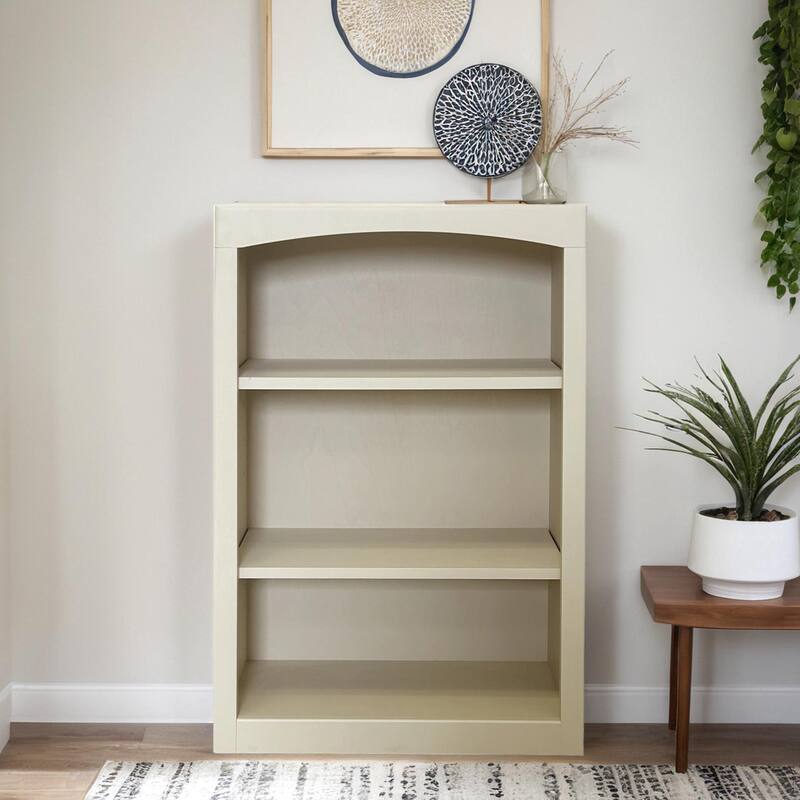 Arch+Haven Unfinished Solid Pine Bookcase - 24x36 Sand Dollar