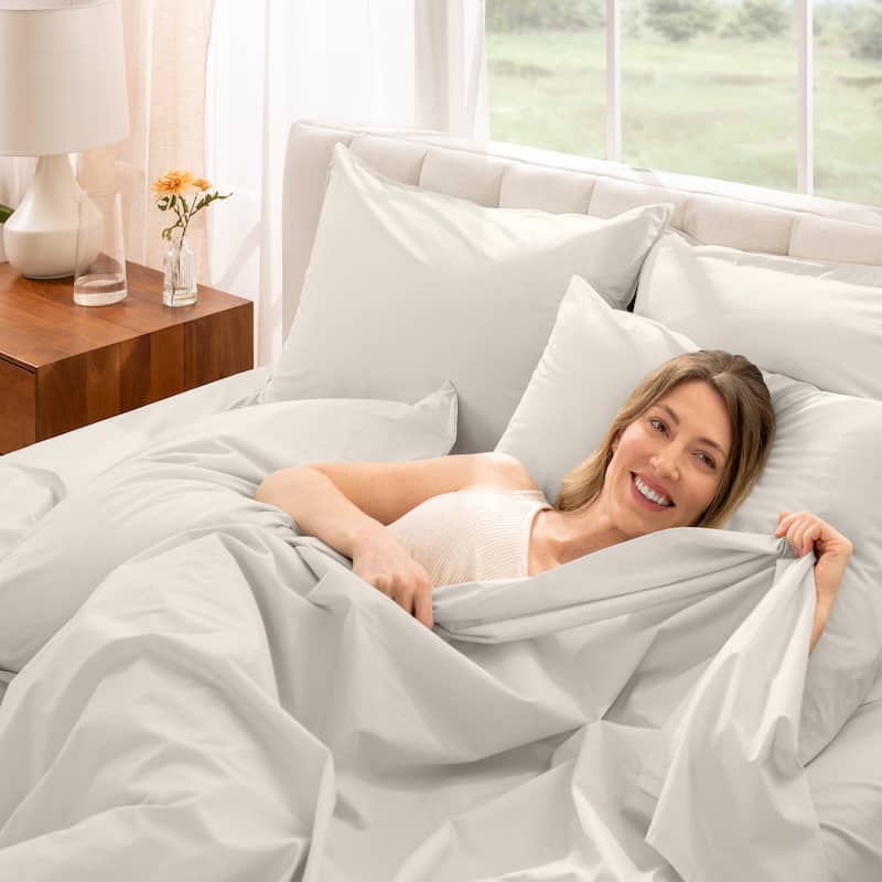 Bare Home Organic Cotton Sheet Set - Crisp Percale Weave