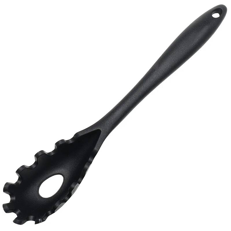 Chef Craft 11.5" Premium Heat Resistant Silicone Spaghetti Server / Pasta Fork - Black