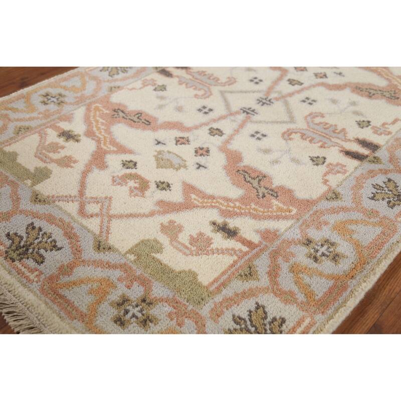Oushak Indian Runner Rug Hand-Knotted Wool Carpet - 2'7"x 7'9"