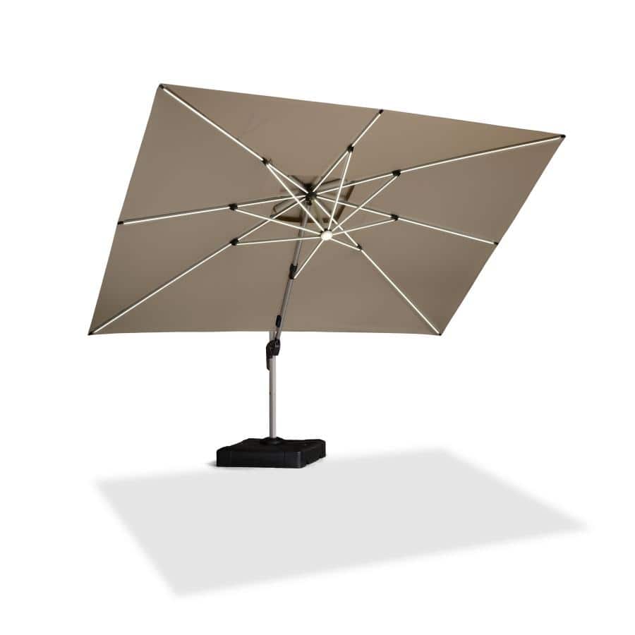 PURPLE LEAF Double Top LED Rectangle Patio Cantilever Umbrella