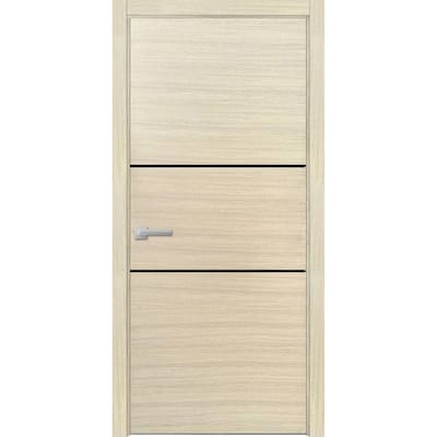 Solid French Door 28 x 80 Planum 0014 Natural Veneer with| Bathroom