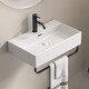 preview thumbnail 1 of 12, GDFStudio - Vale Modern Ceramic Wall Mounted Vessel Sink with Integrated Towel Bar and Faucet Hole Milk White - 23.63"
