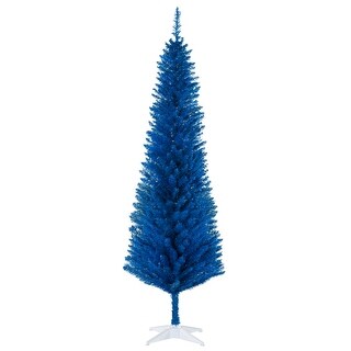 6ft Slim Artificial Pencil Christmas Tree with 390 Realistic Tips and Durable Plastic Stand