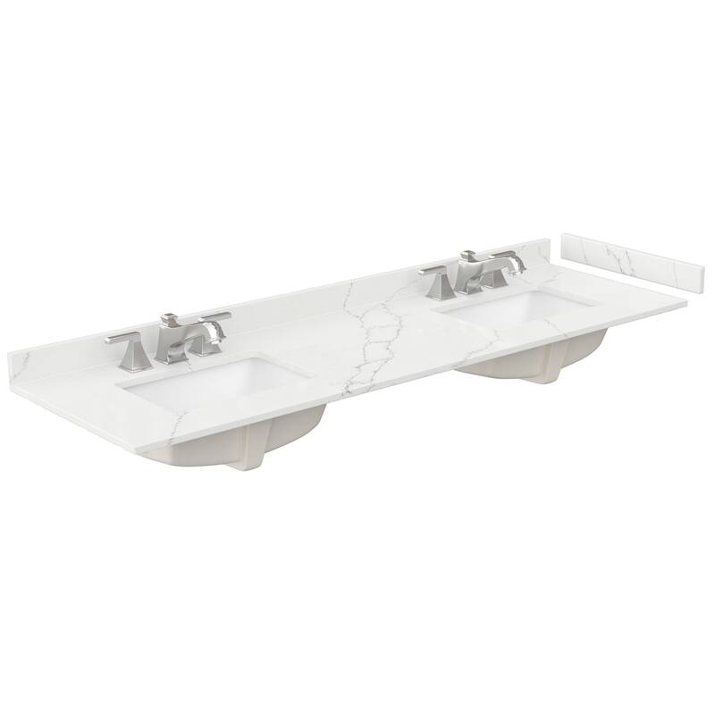 Strada 72-inch Double Vanity, Quartz Top, 70-inch Mirror