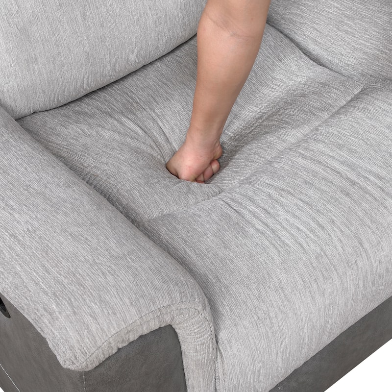 Nadalia 40" Chenille and Microfiber Manual Recliner - Tab Pull Motion