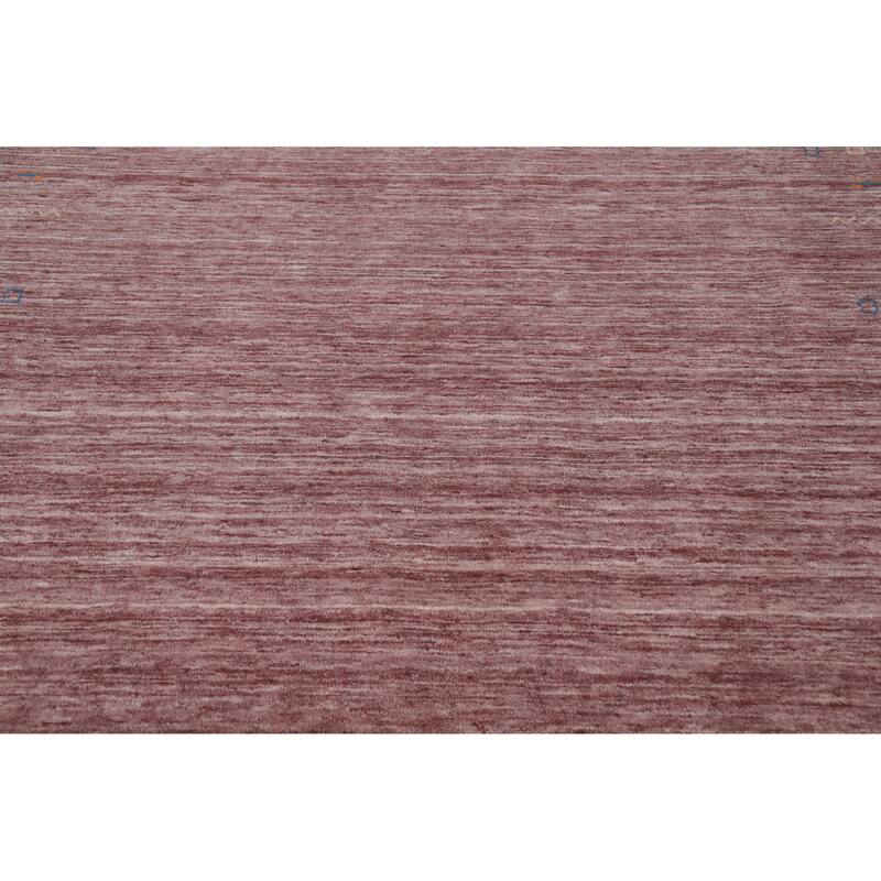 Hand Knotted Oriental 100% Wool Carpet Tribal Tribal Pink Gabbeh Area Rug - 9' 7'' X 7' 9''