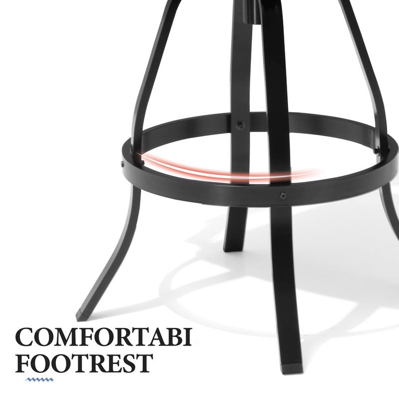 All-Weather Patio Outdoor Indoor Aluminum Swivel Bar Stools with Sunbrella Cushion