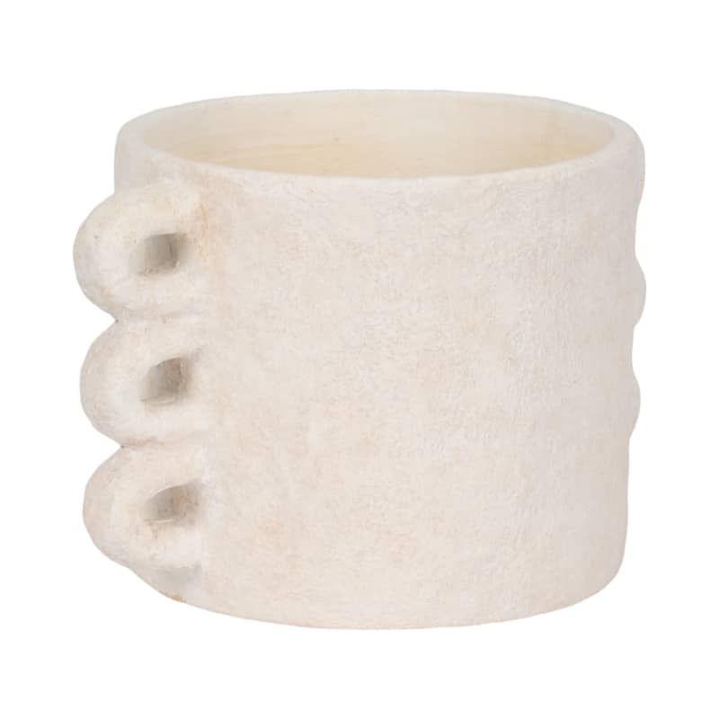 Pottery and Cement Planter Multi-Loop Handle Design Contemporary