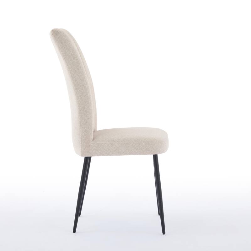 Modern Minimalist Style Velvet Dining Chair, 2-Piece Set with Adjustable Iron foot, for Kitchen and Dining Room, Beige