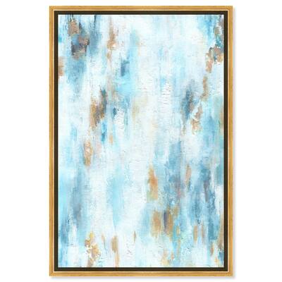 Art Remedy Textured Shades Framed Blue Abstract 1 Piece Canvas Wall Art