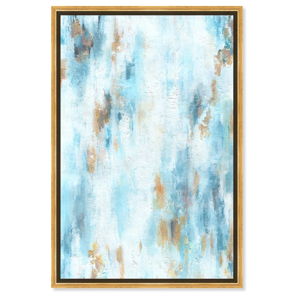 Art Remedy Textured Shades Framed Blue Abstract 1 Piece Canvas Wall Art