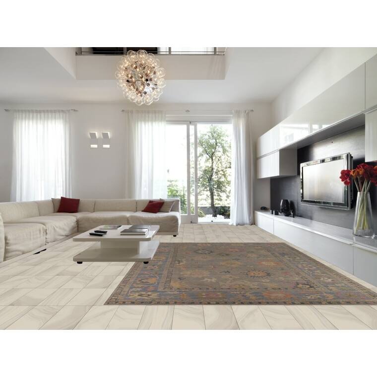 Oushak Turkish Large Area Rug Floral Hand-Knotted Wool Carpet - 10'1"x 14'0"