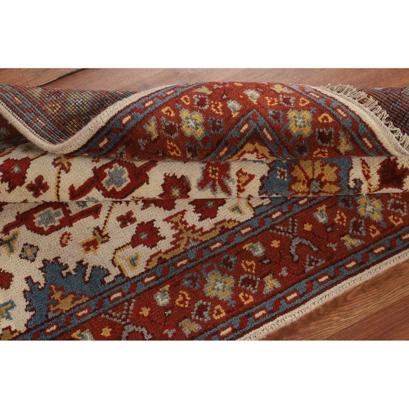 Ivory Oushak Oriental Accent Rug Hand-Knotted Wool Carpet - 4'0" X 5'10"