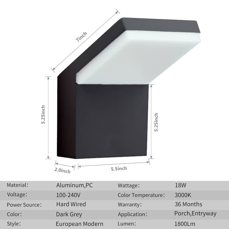 Modern LED Aluminum Outdoor Wall Light