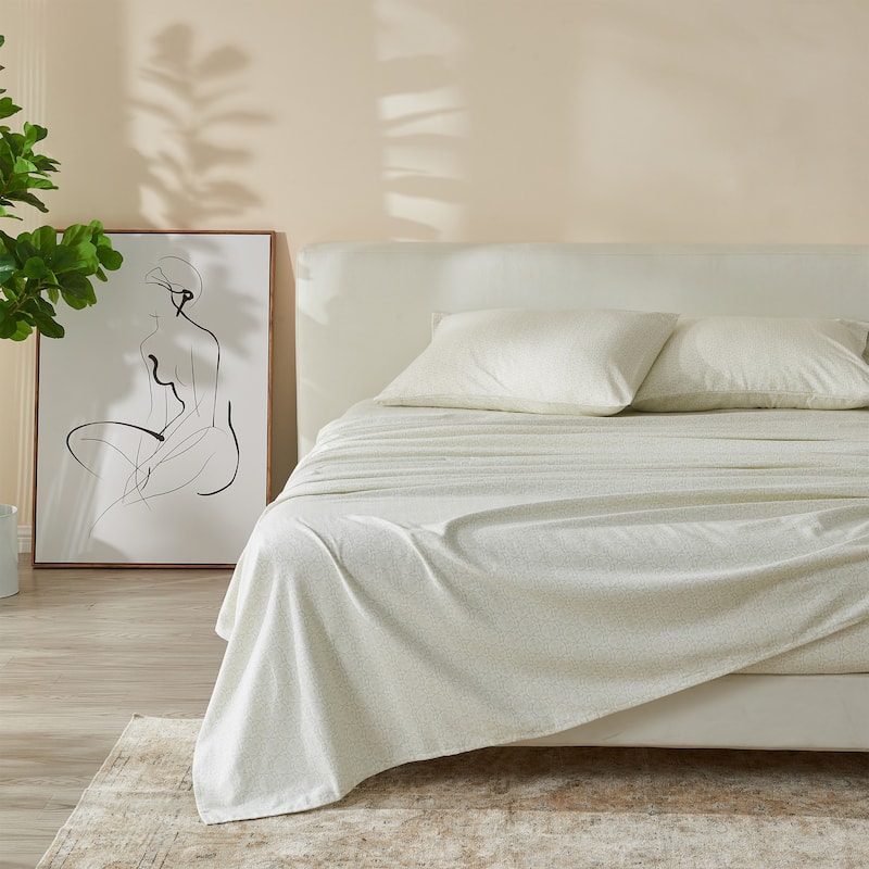 Patina Vie Maison 100% Turkish Cotton Flannel Vintage-Inspired Floral Sheet Set