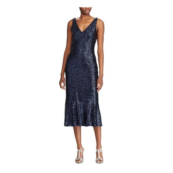 navy midi evening dress