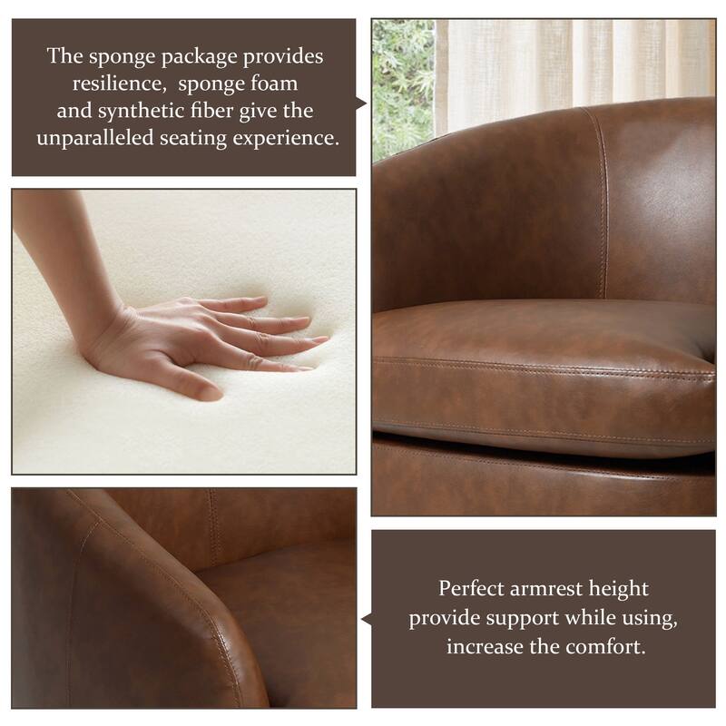 Upholstered Swivel Barrel Chair